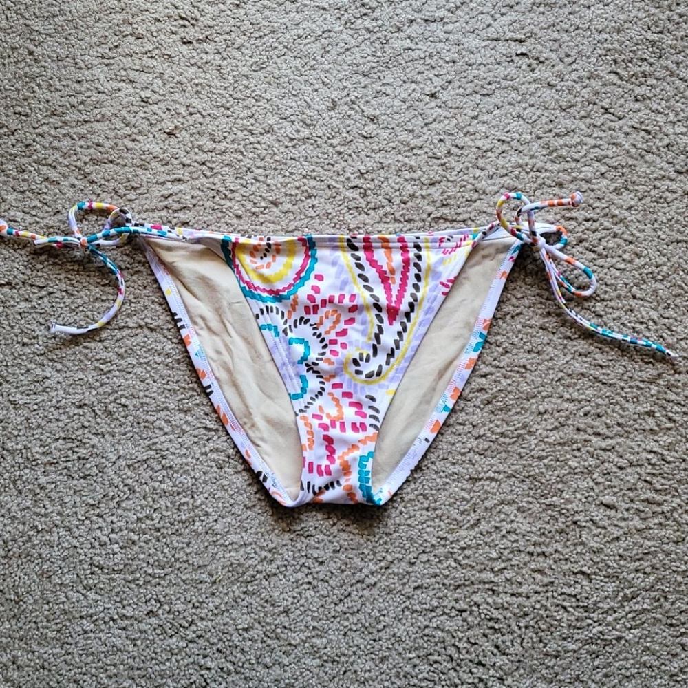 Victoria's Secret White & Multi String Bikini M